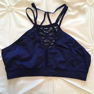 Navy Blue High Neck Bralette